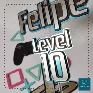 topo de bolo gamer para imprimir  Festa do videogame, Topper de bolo, Topo  de bolo