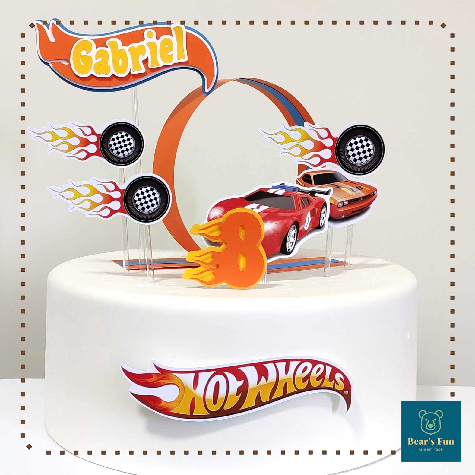 Topo de bolo - Hot wheels
