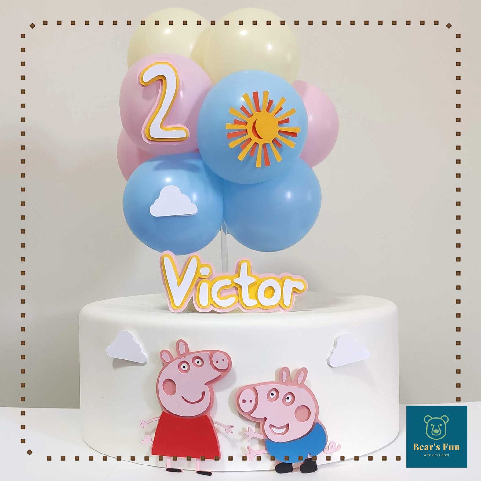 Topo Topper Decoração Bolo Aniversário Peppa Pig