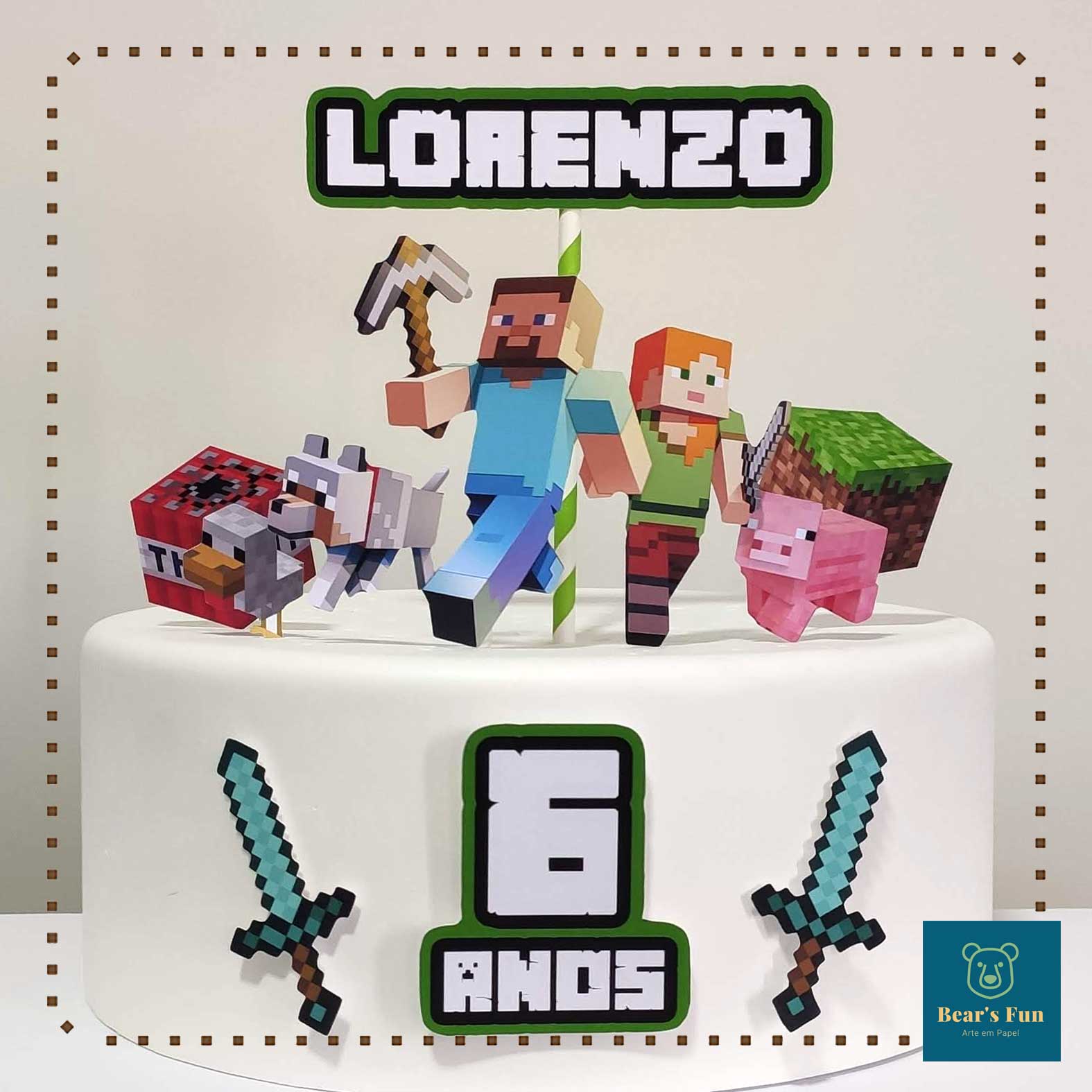 Topo de bolo Minecraft