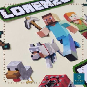 Kit Topo de Bolo Minecraft - Festas da 25