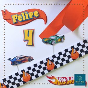 Topo de Bolo Hot Wheels - Carros (Arquivo Digital)