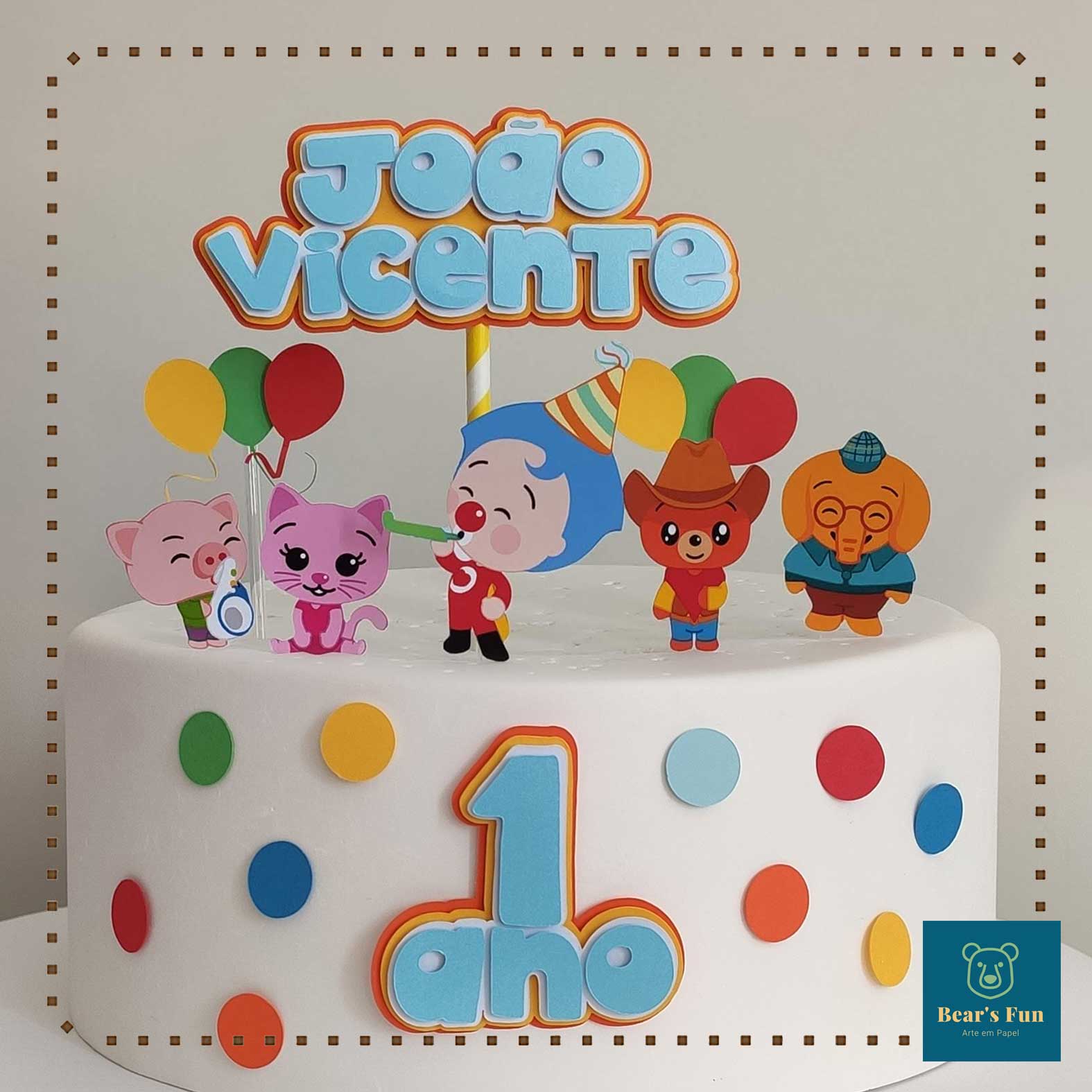 Topo de Bolo Gatinha Marie – Bear's Fun